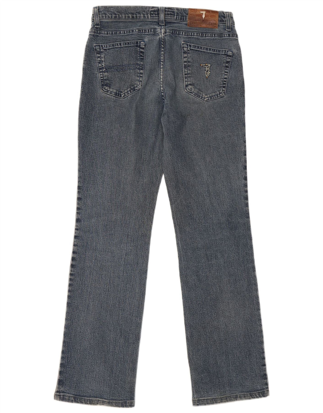 Jeans retos femininos Trussardi W29 L30 algodão azul