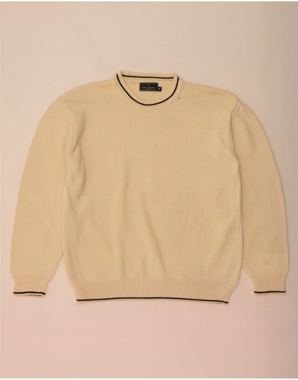 Daniel Hechter Suéter masculino com gola redonda IT 58 3XL algodão bege
