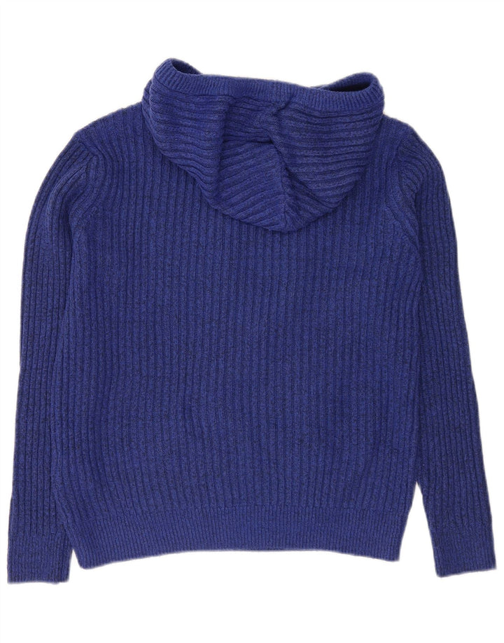 Suéter feminino com capuz Marks & Spencer Reino Unido 14 poliéster azul médio