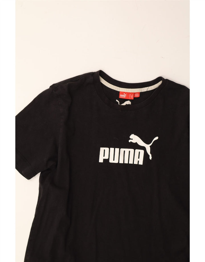 PUMA Mens Graphic T-Shirt Top Medium Black Cotton Vintage Puma and Second-Hand Puma from Messina Hembry 