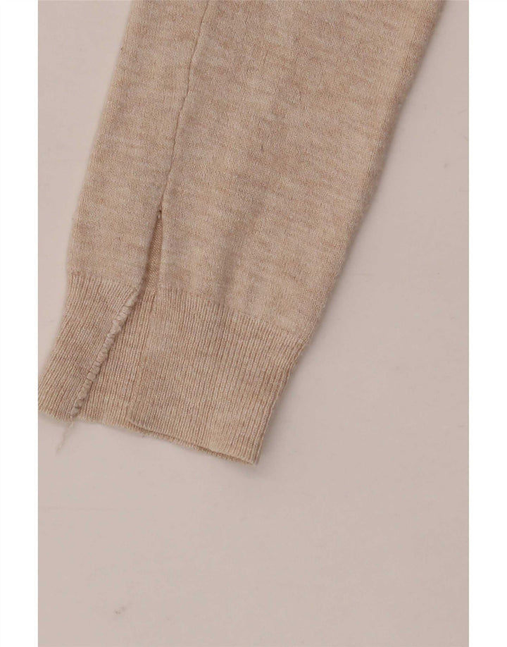 Suéter cardigã feminino Marks & Spencer UK 10 pequeno bege viscose