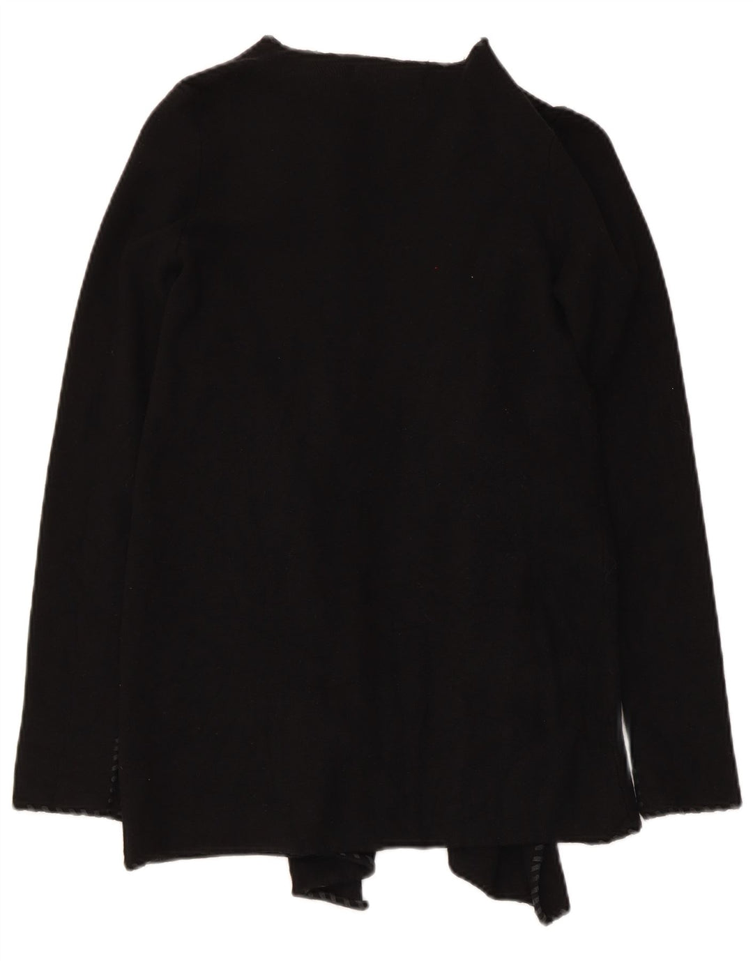 Suéter cardigan aberto assimétrico feminino Zara Reino Unido 10 pequeno poliéster preto