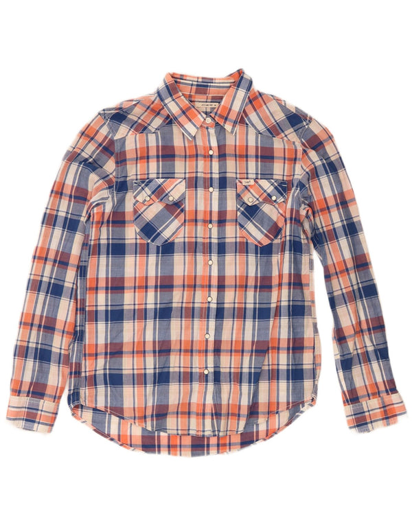 Camisa feminina Lee UK 14 algodão xadrez médio multicolorido