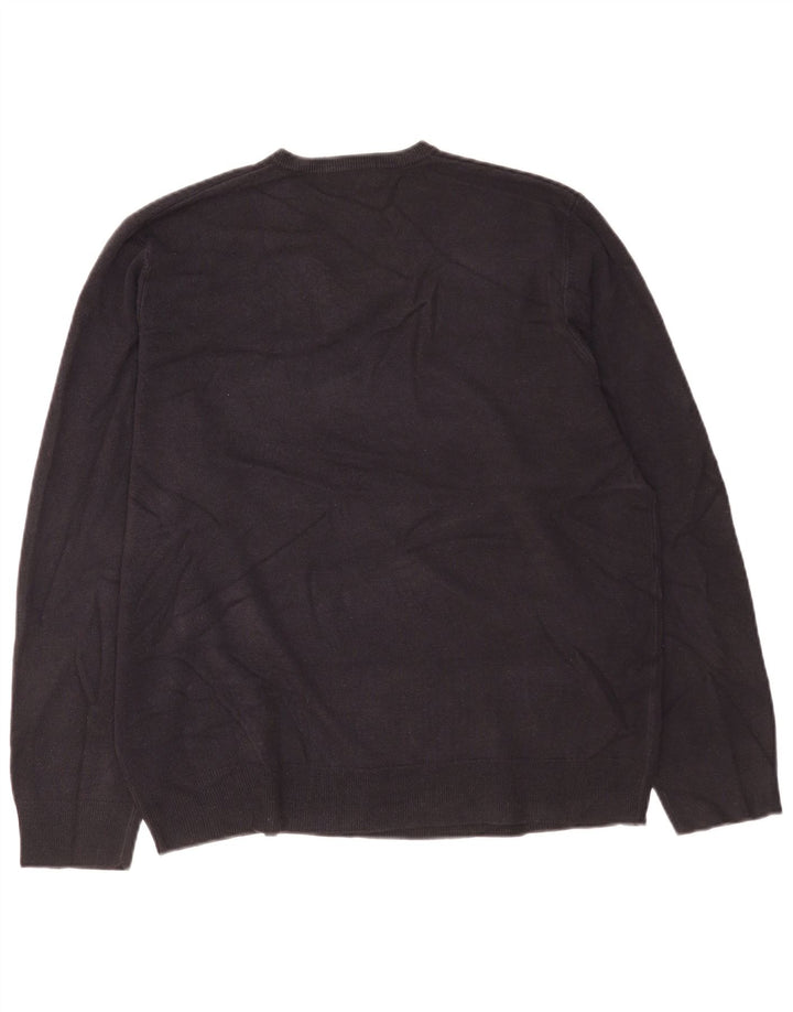 Suéter masculino Marks & Spencer Blue Harbor com decote em V XL azul marinho
