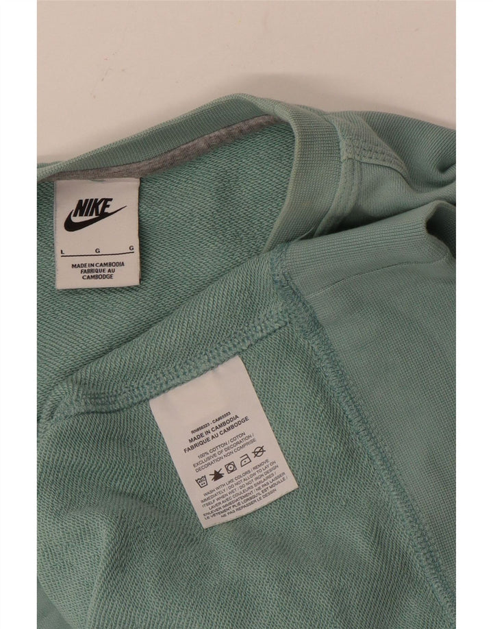 NIKE Mens Moletom Jumper Grande Algodão Azul