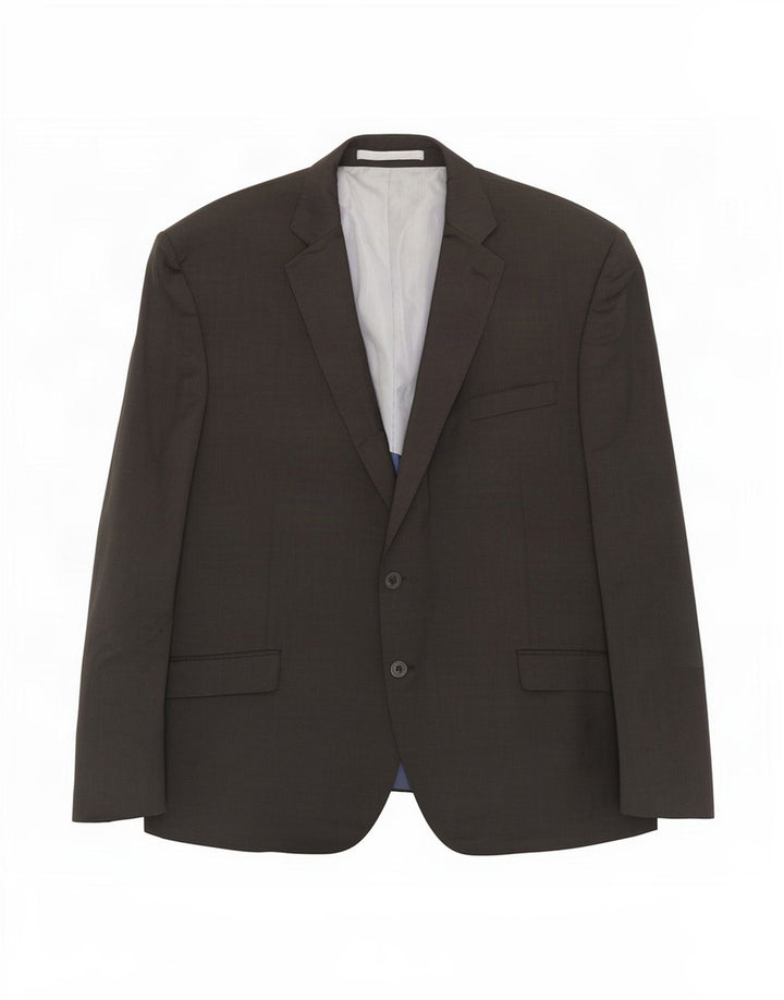 Jaqueta blazer masculina Marks & Spencer com 2 botões de ajuste regular Reino Unido 46 XL lã cinza