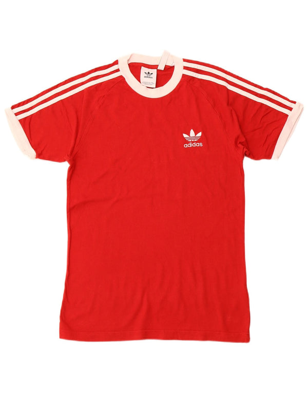 ADIDAS Mens T-Shirt Top XS Algodão Vermelho