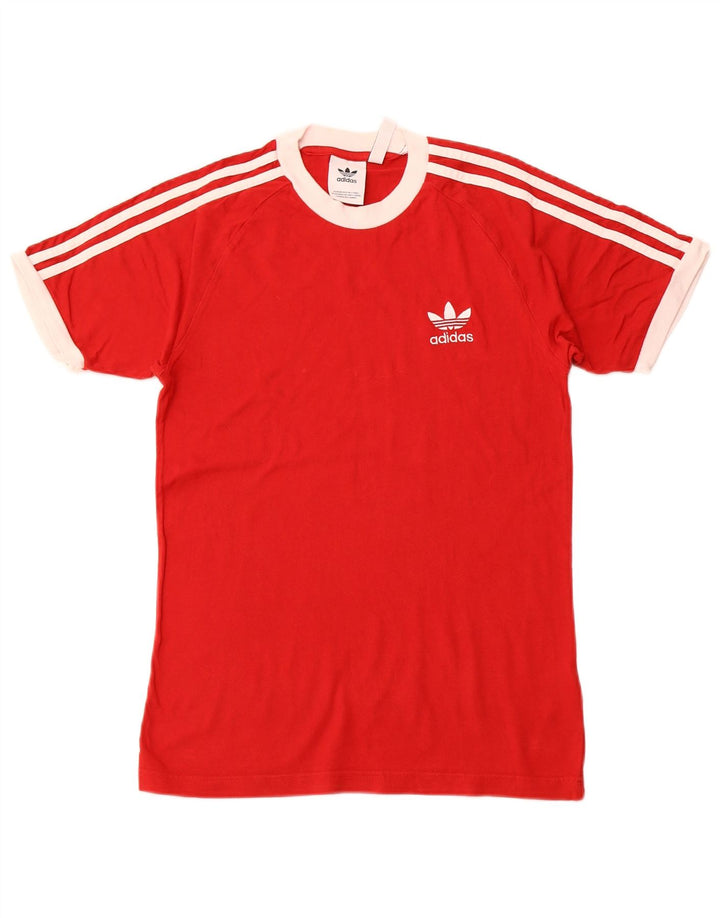 ADIDAS Mens T-Shirt Top XS Algodão Vermelho