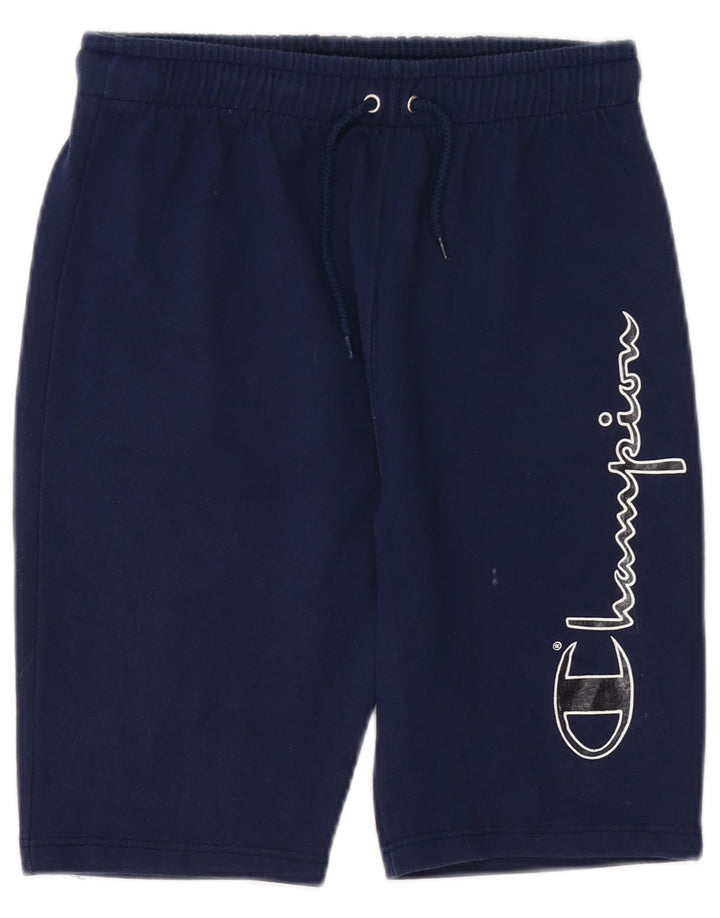 Shorts esportivos gráficos masculinos Champion médio algodão azul marinho