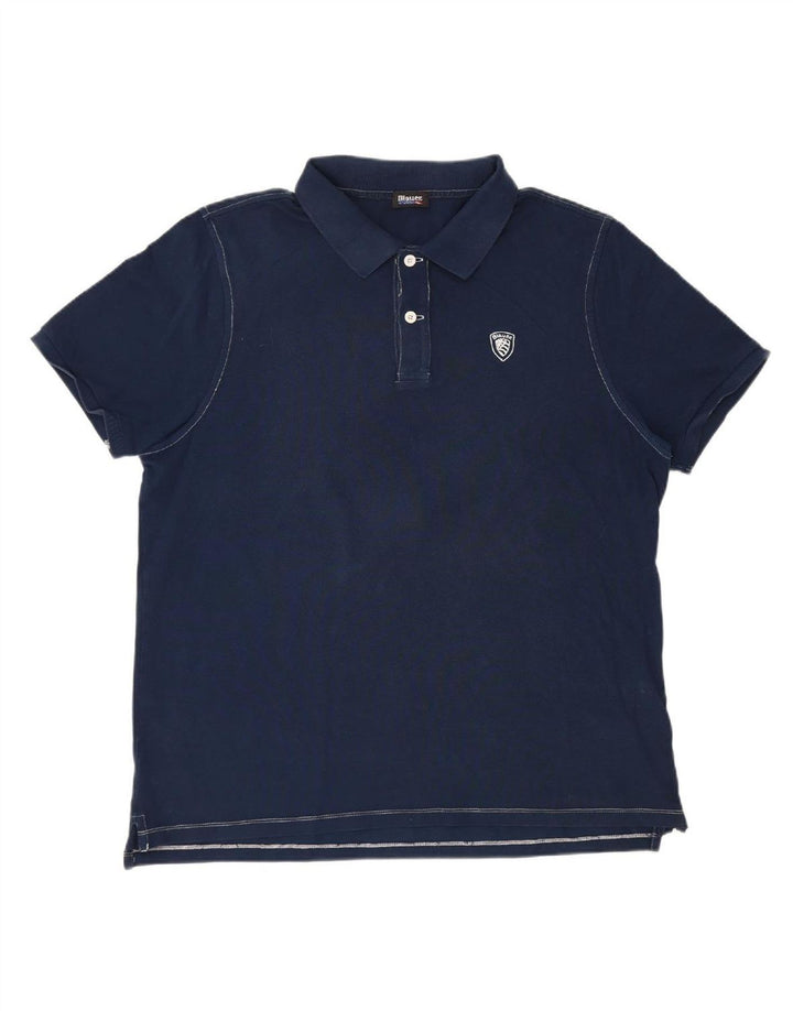 Camisa polo masculina BLAUER XL algodão azul marinho