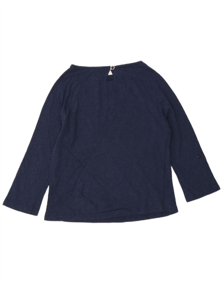 WOOLRICH Top feminino de manga comprida Reino Unido 16 grande azul marinho