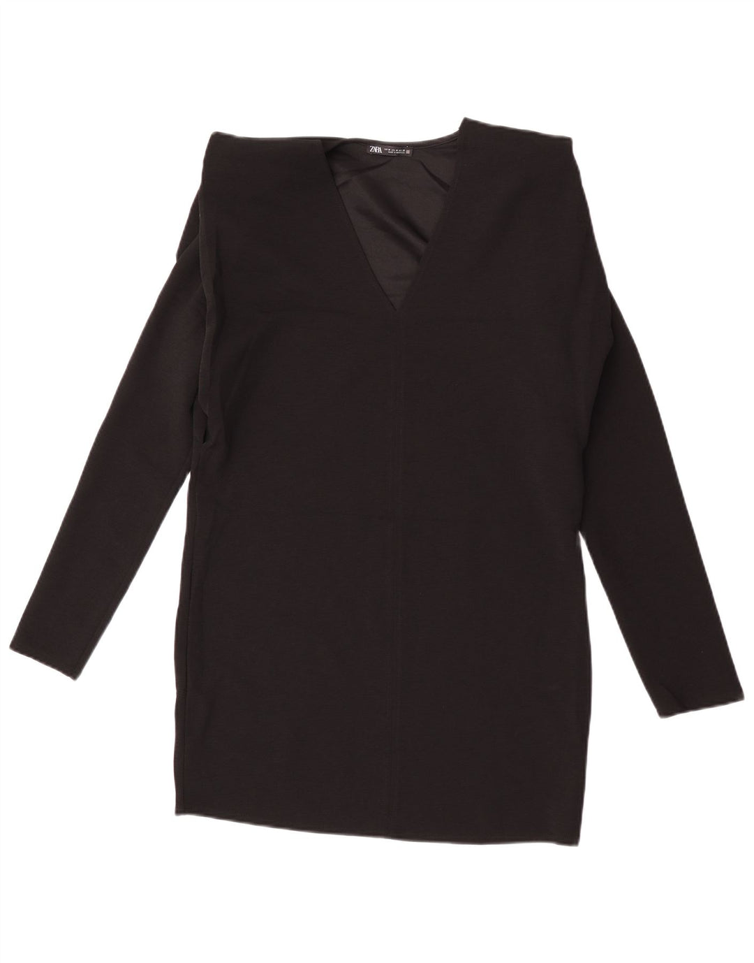 Vestido feminino Zara de manga comprida UK 14 médio preto