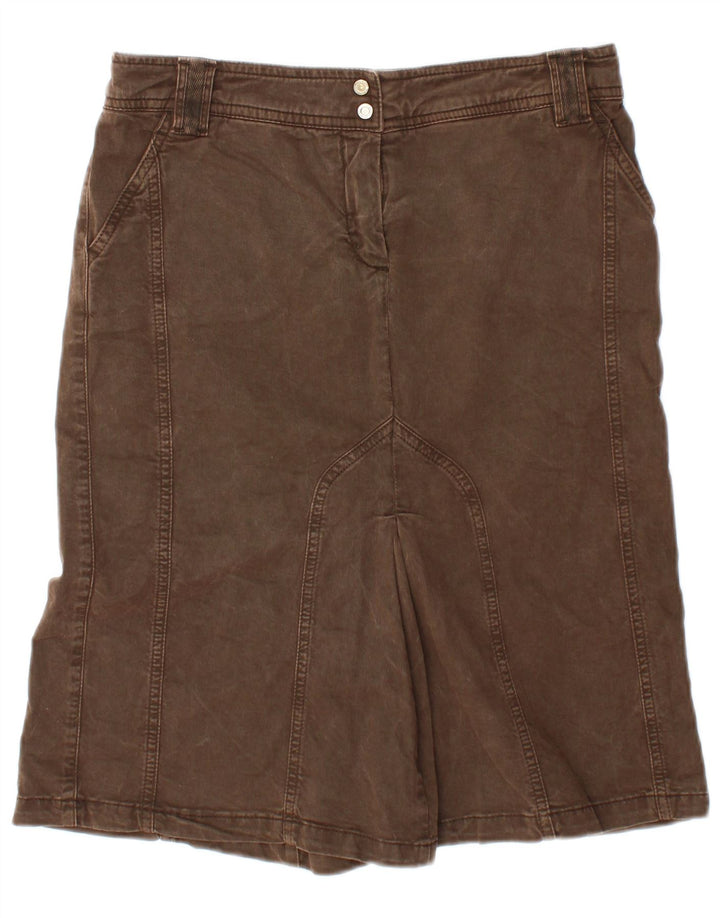Saia jeans feminina Trussardi IT 42 médio W30 algodão marrom