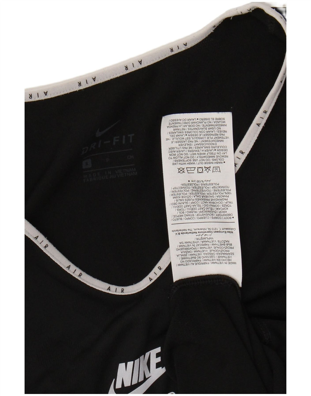 Camiseta feminina NIKE Dri Fit Graphic UK 10 pequena preta poliéster