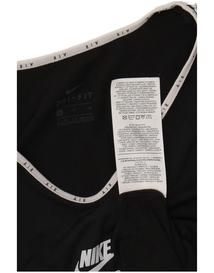 Camiseta feminina NIKE Dri Fit Graphic UK 10 pequena preta poliéster