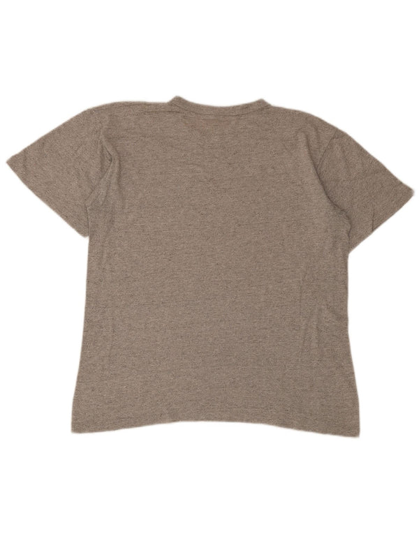 Camiseta masculina estampada Champion grande algodão manchado cinza