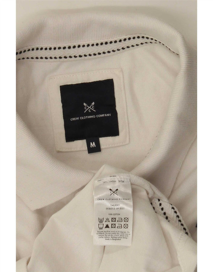 Camisa polo masculina Crew Clothing algodão branco médio