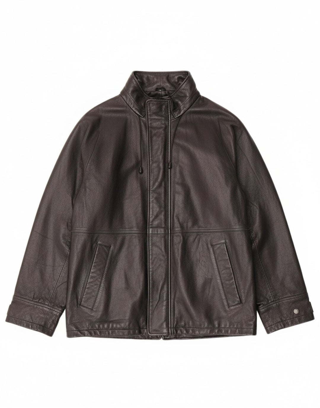 Jaqueta masculina de couro com capuz CONBIPEL IT 46 pequena couro preto