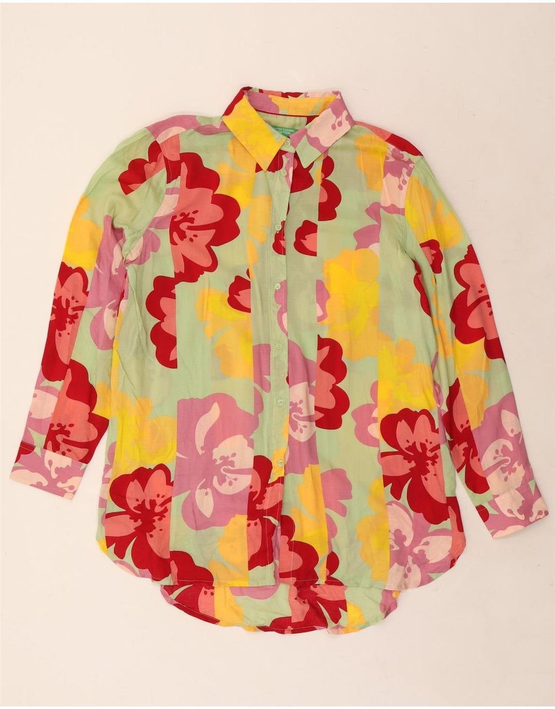 Blusa feminina Benetton UK 14 média floral multicolorida modal