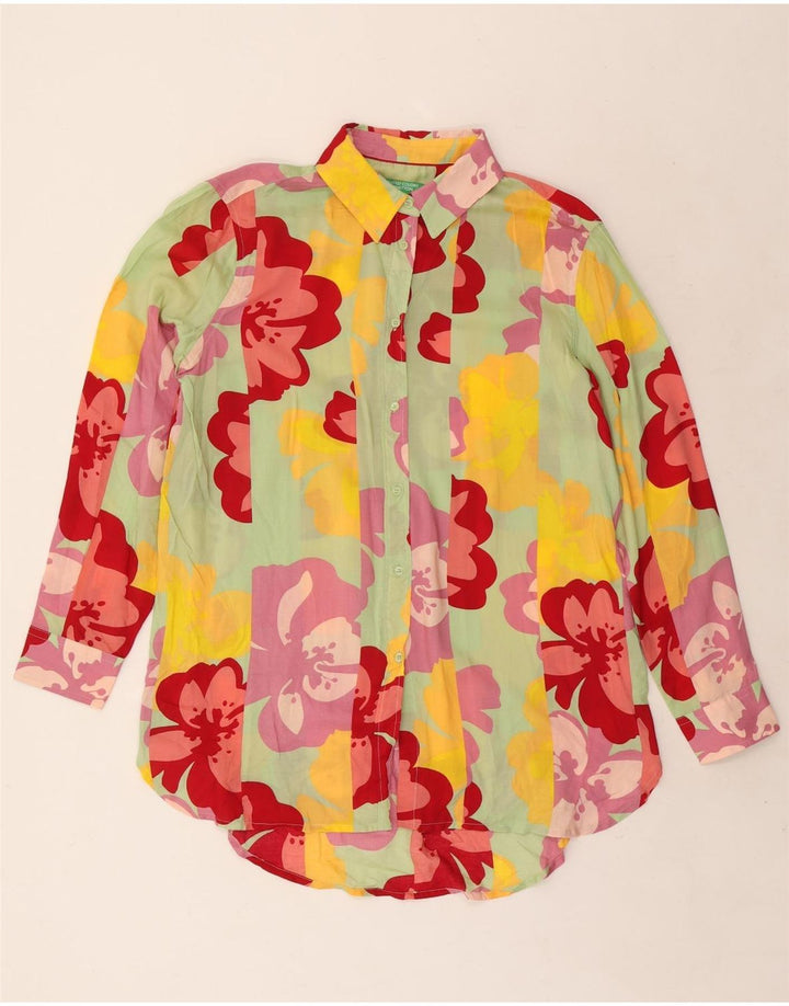 Blusa feminina Benetton UK 14 média floral multicolorida modal