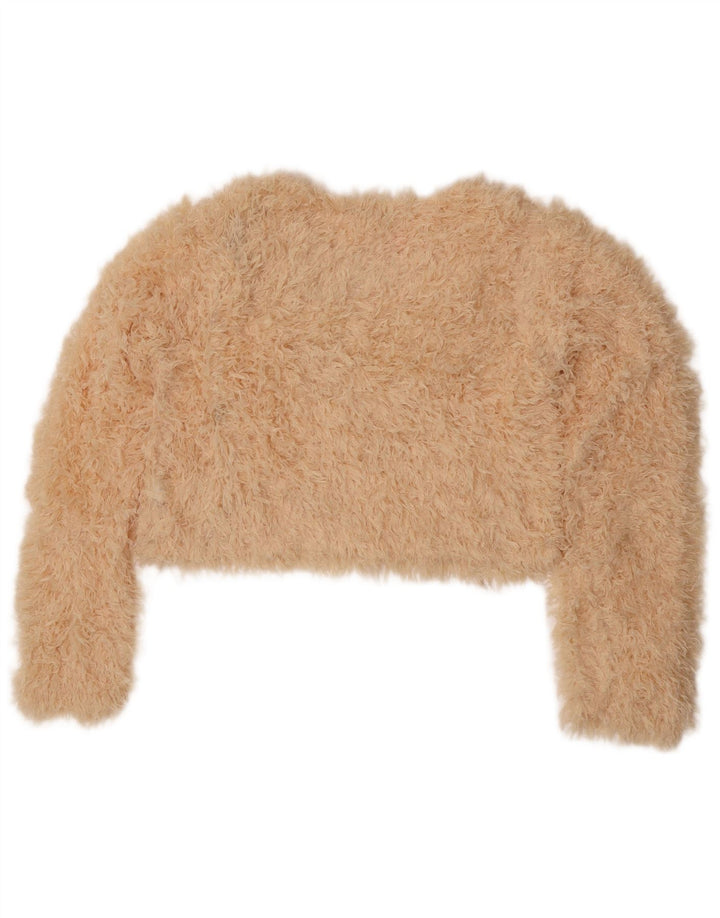 Suéter feminino Zara com gola redonda e gola redonda, Reino Unido 16, grande, amarelo, poliéster