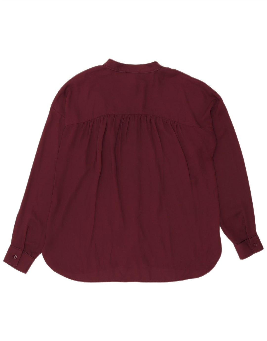 Camisa feminina grande Warehouse UK 12 Médio Borgonha