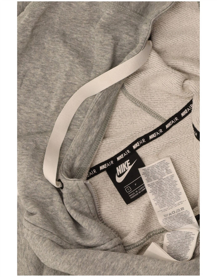 Suéter feminino NIKE com capuz e zíper gráfico oversized UK 10 cinza pequeno