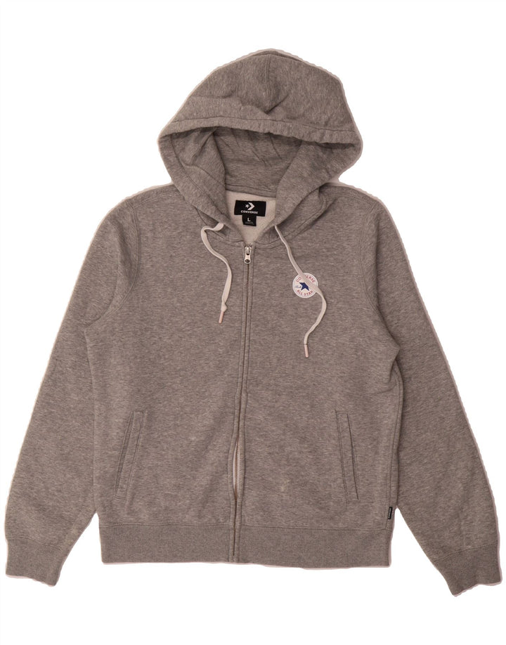 CONVERSE Womens Zip Hoodie Sweater UK 16 Large Grey Cotton Vintage Converse and Second-Hand Converse from Messina Hembry 