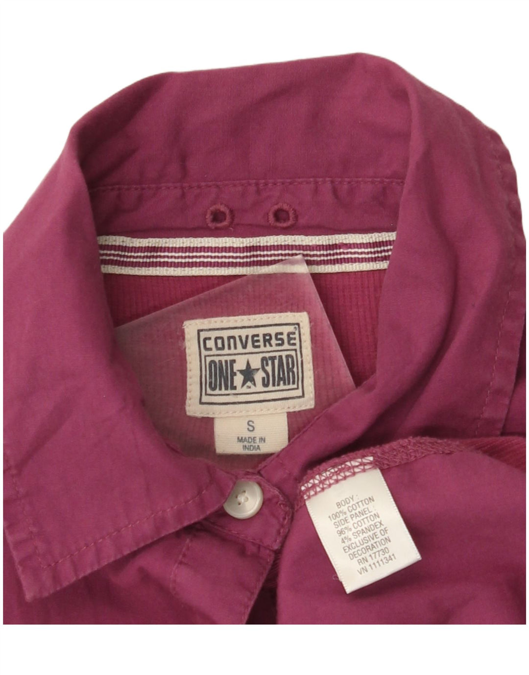 Camisa feminina CONVERSE One Star UK 10 algodão colorblock rosa pequeno