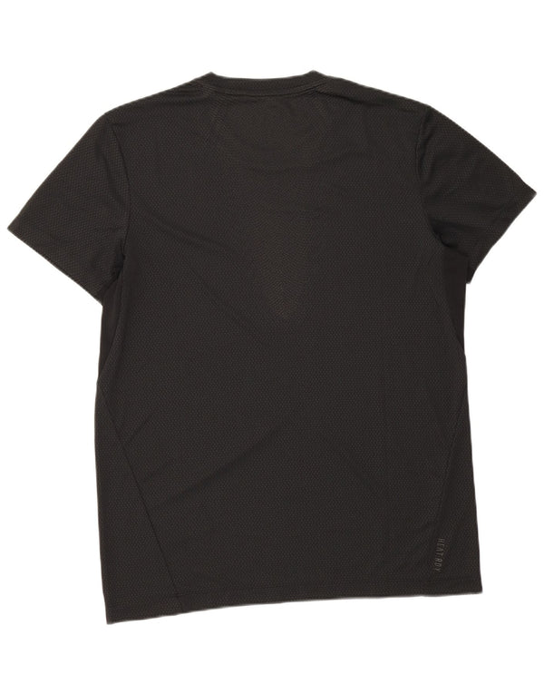 Camiseta masculina Adidas grande poliéster manchado preto