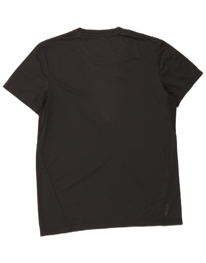 Camiseta masculina Adidas grande poliéster manchado preto