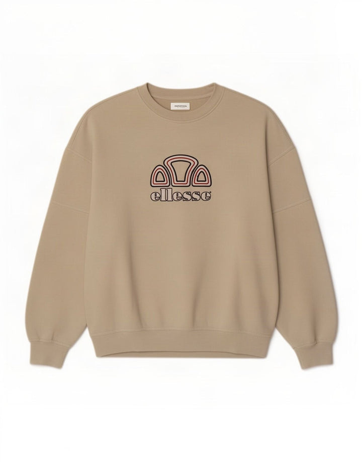 Ellesse moletom masculino gráfico jumper grande bege poliéster