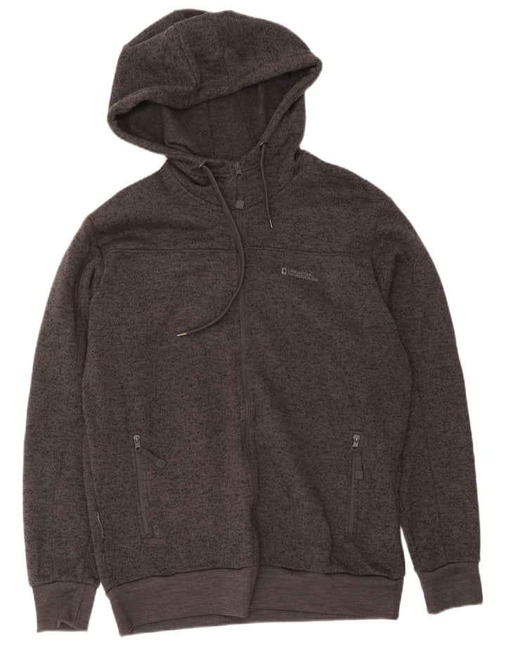 Suéter masculino com capuz e zíper Mountain Warehouse poliéster manchado cinza grande