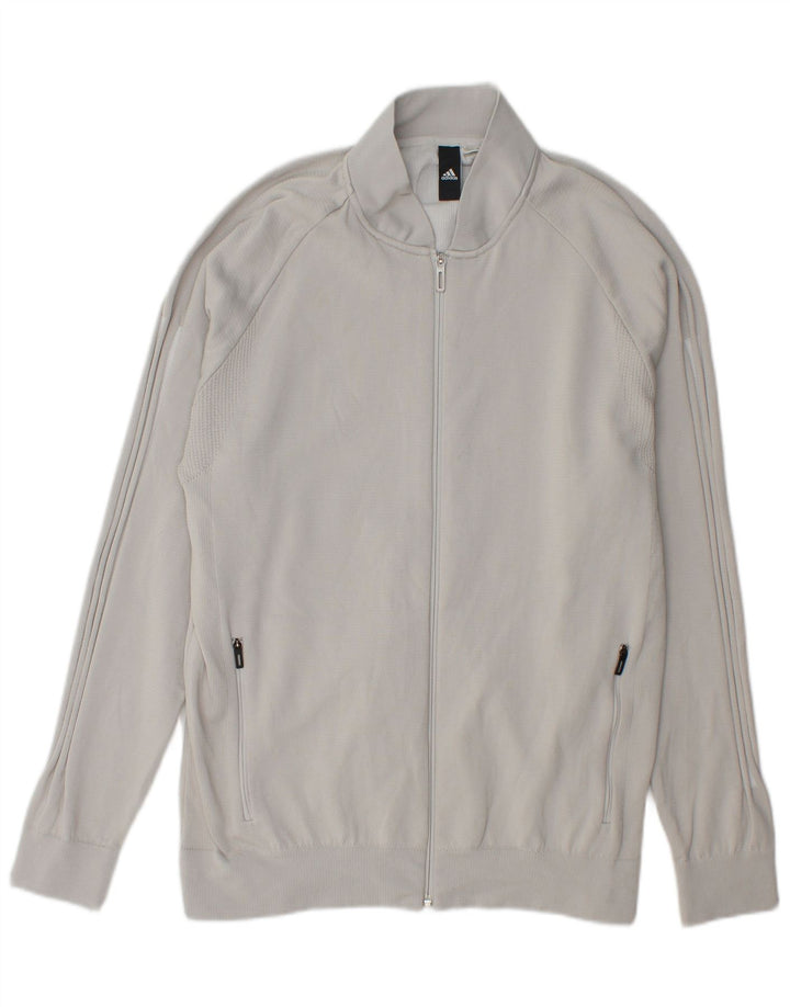 ADIDAS Mens Tracksuit Top Jacket Cinza Médio