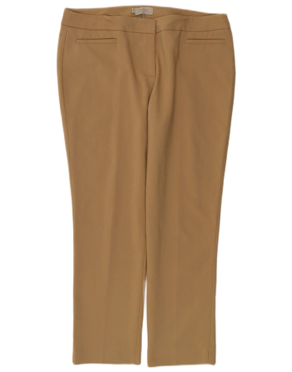 Calça feminina casual Hobbs Slim Fit Reino Unido 14 grande W34 L27 algodão bege