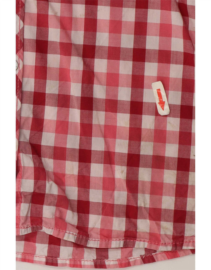 Hilfiger Denim Camisa feminina média xadrez vermelha