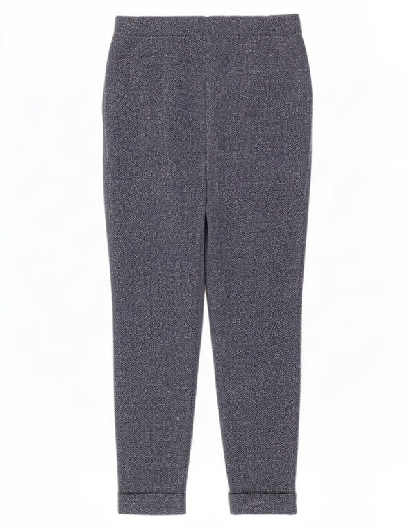 Calça feminina casual justa Marks & Spencer Reino Unido 8 pequena W26 L27 azul manchada