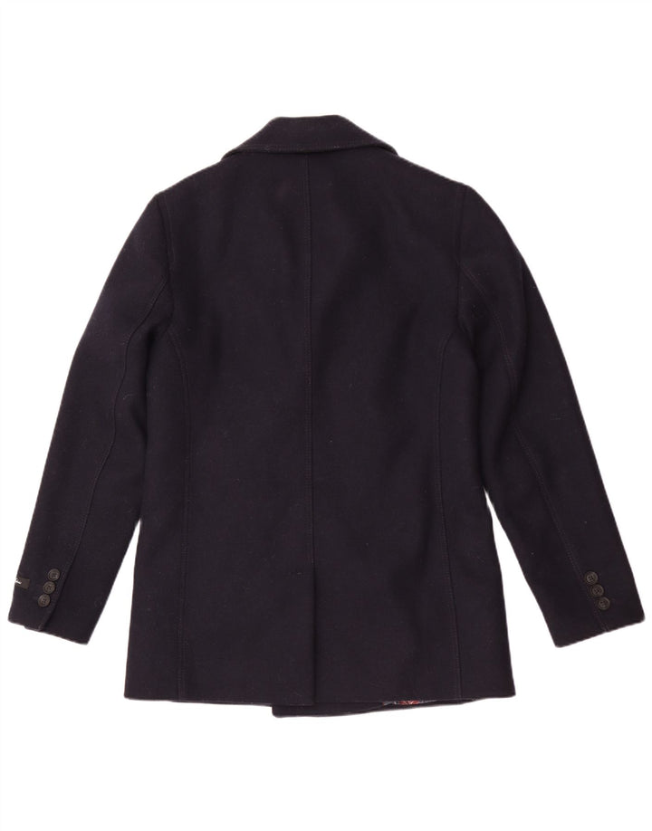 Casaco masculino Ted Baker Pea tamanho 2 pequeno lã azul marinho