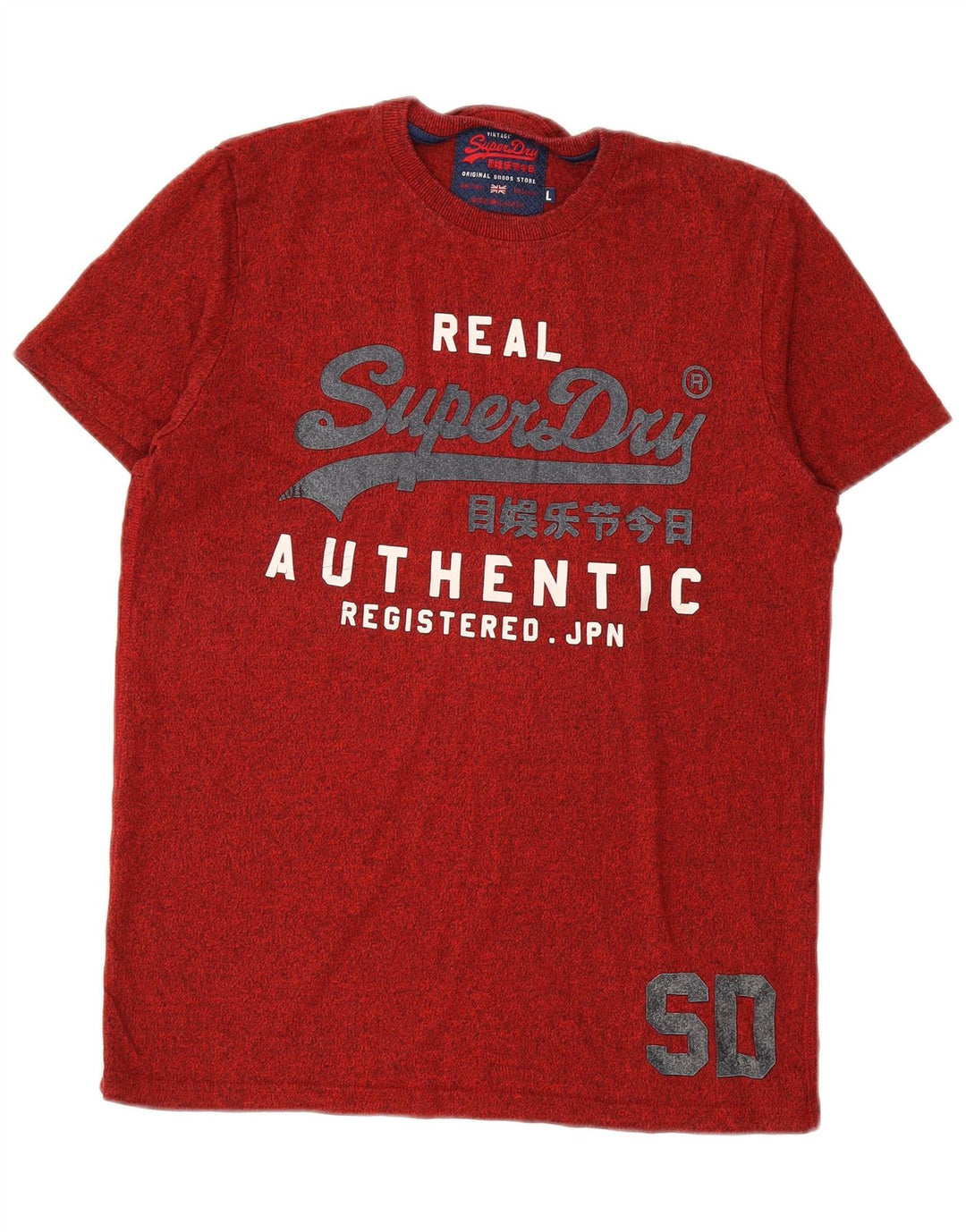 Camiseta masculina gráfica SUPERDRY grande algodão vermelho