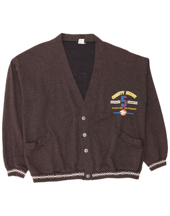 Suéter cardigã gráfico masculino VINTAGE 2XL cinza