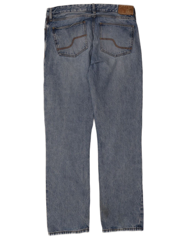 Calça jeans reta masculina Fat Face desgastada W30 L34 algodão azul