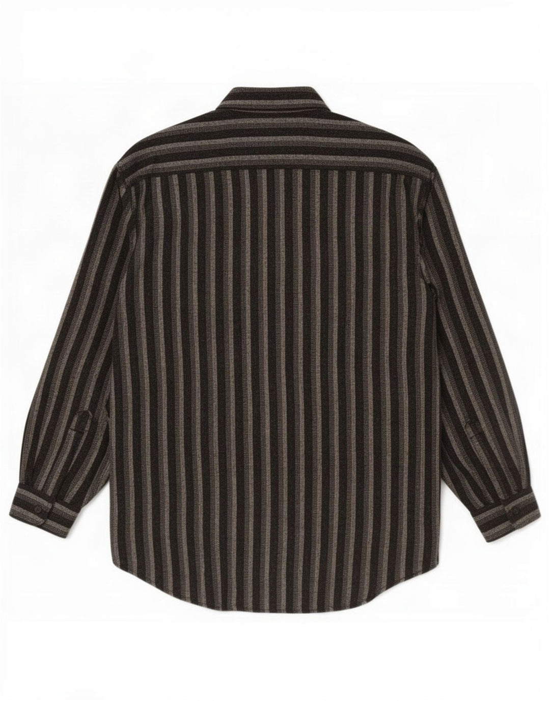 Camisa masculina vintage de flanela grande listrada preta