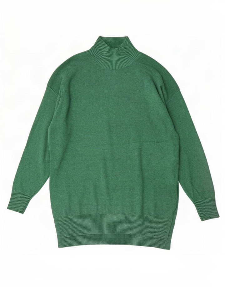 Suéter feminino Marks & Spencer com gola tartaruga Reino Unido 14 verde médio