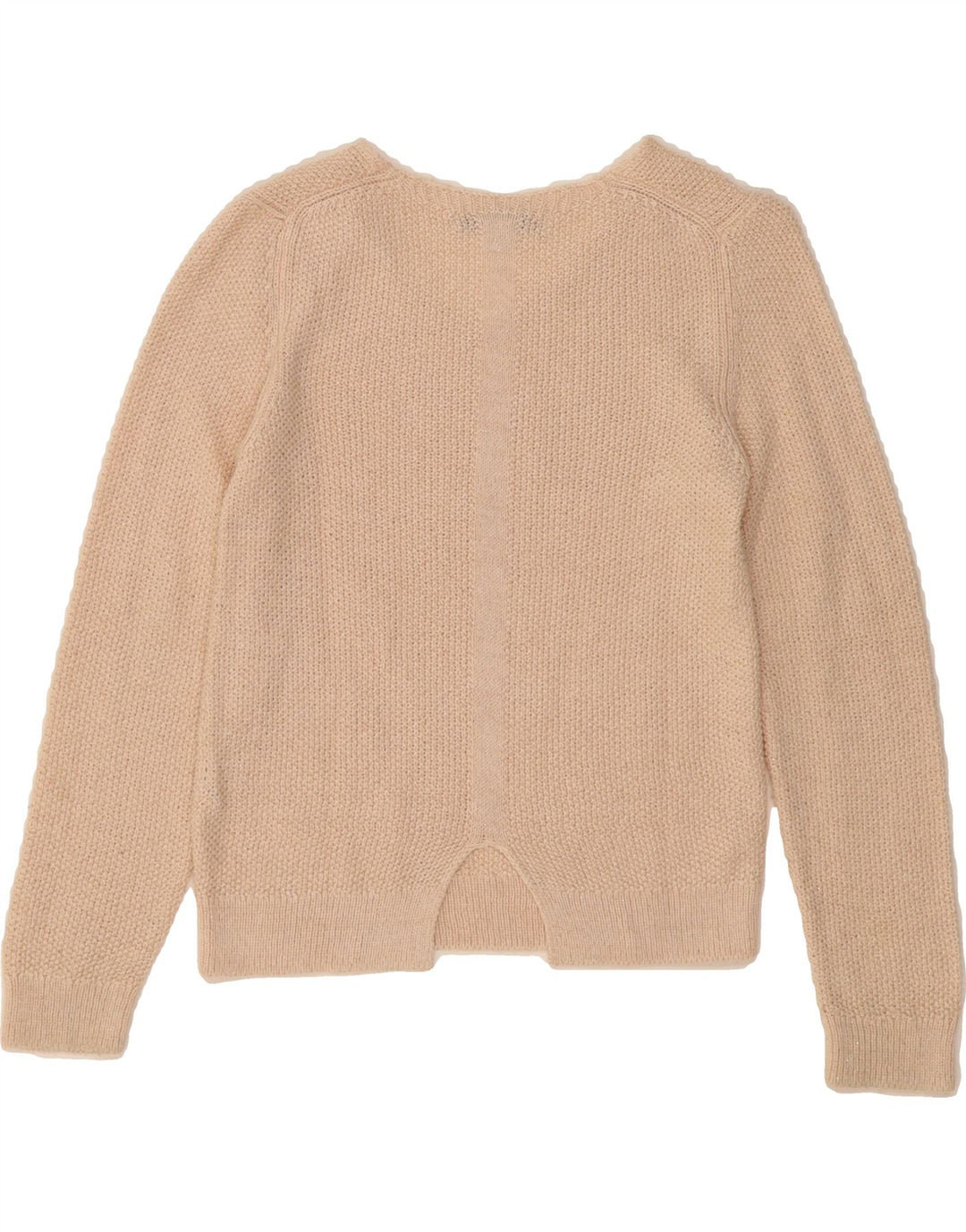 MASSIMO DUTTI Girls V-Neck Jumper Sweater 7-8 Years Beige Cotton Vintage Massimo Dutti and Second-Hand Massimo Dutti from Messina Hembry 