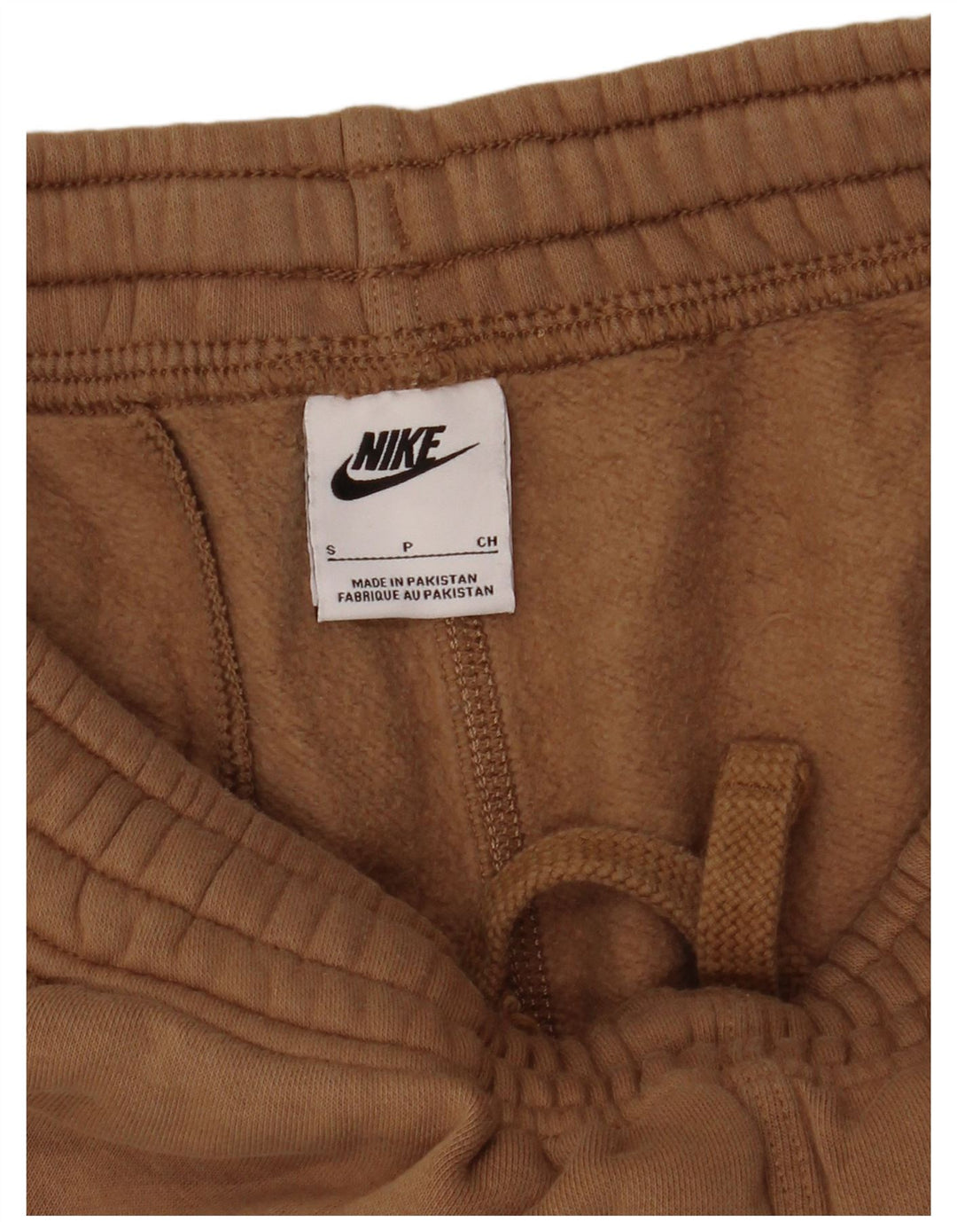 Calça de treino masculina Nike joggers pequeno algodão bege