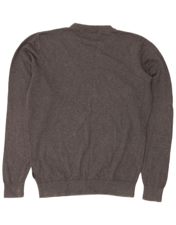 MUSTO Mens Crew Neck Jumper Sweater Large Grey Cotton