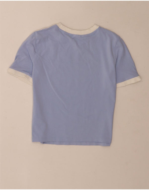 Camiseta Adidas Feminina Crop Top UK 12/14 Azul Médio Algodão