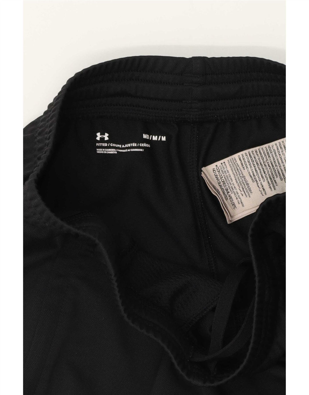 Calça de treino masculina Under Armour poliéster preto médio