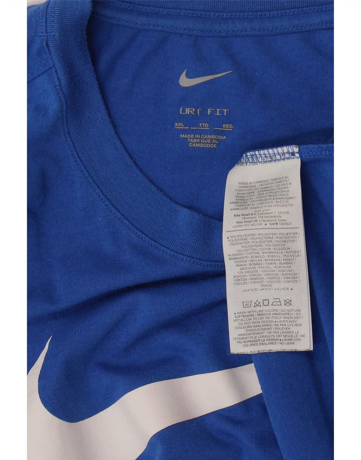 Camiseta Nike Masculina Dri Fit Graphic Top 2XL Azul Poliéster