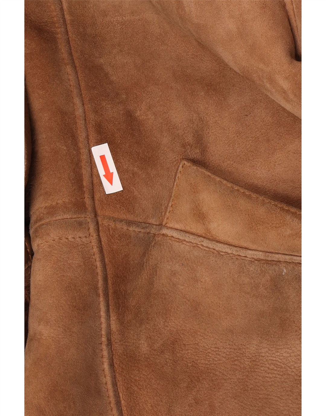 Jaqueta feminina vintage de shearling de grandes dimensões EU 40 Shearling marrom médio